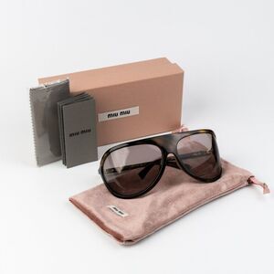 NEW Miu Miu MUA01S RUNWAY 11Z06I Havana Light Purple Sunglasses
